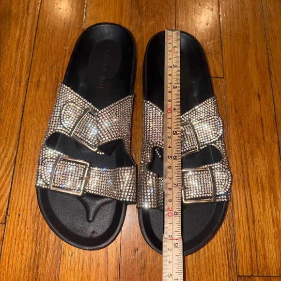 Madden Girl Rhinestone Buckle Slide Sandals - Picture 2 of 6